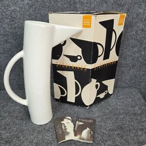 ARABIA FINLAND PITCHER JUG STORYBIRDS OLIVER WHITE 13" Abstract Minimalist MCM